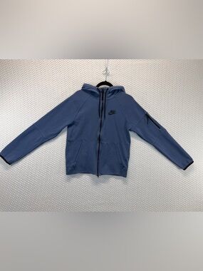 Nike Slate Blue Full-Zip Hoodie with Black Logo